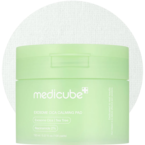 medicube Exosome CICA Tea Tree Calming Toner Pads for Sensitive Skin with Centella Asiatica Help Reduce Redness & breakouts. Low-irritating & Hydrating Daily Care Korean Skincare Vegan (100 Pads)